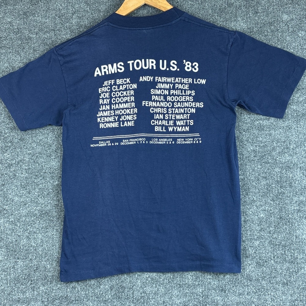 Vintage 1983 Eric Clapton Beck Jimmy Page Arms Tour Large T-Shirt